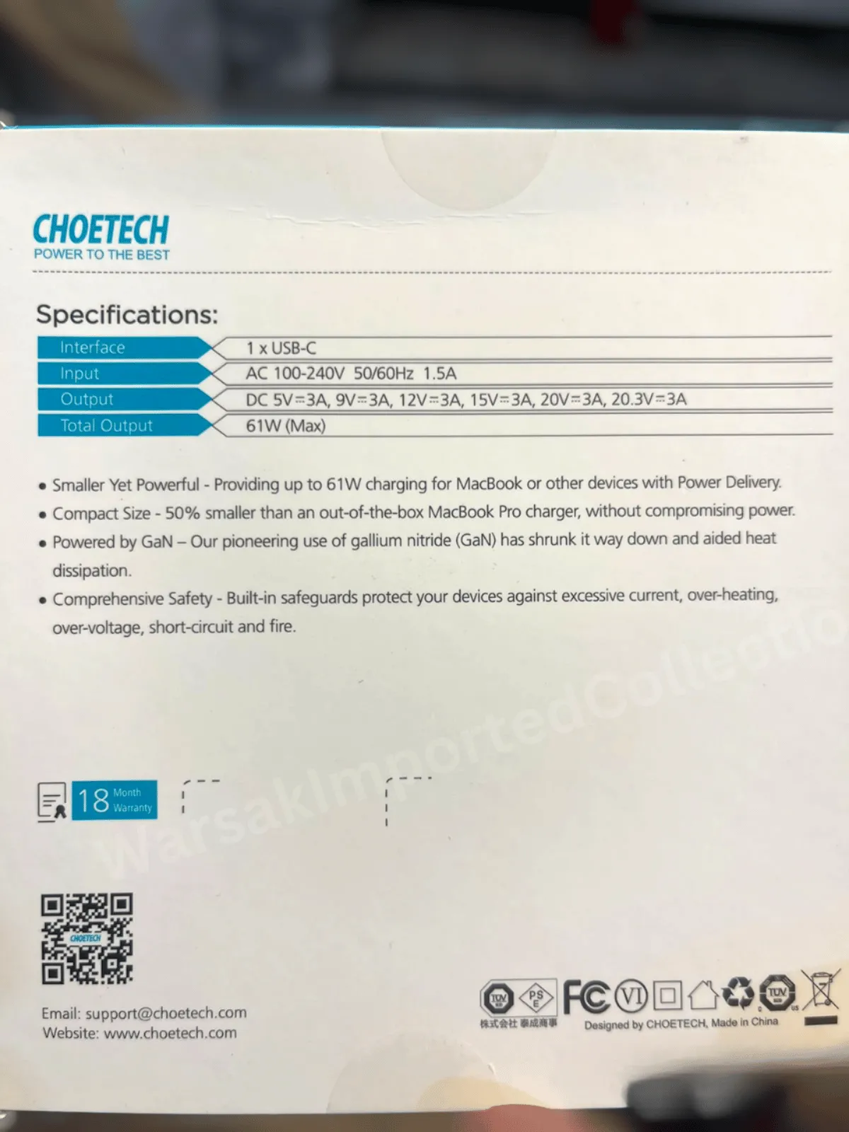 CHOETECH PD 61W Mini Charger