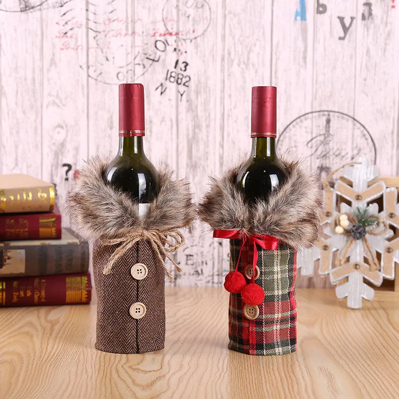 Christmas Outfit Wine Bottle Cover Bag Xmas Party Dinner Table Decor