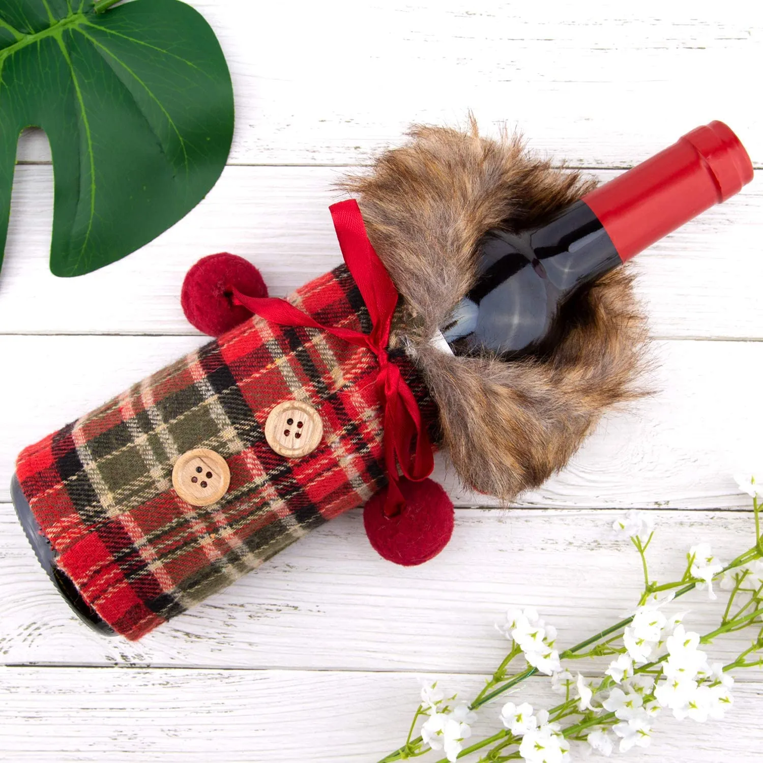 Christmas Outfit Wine Bottle Cover Bag Xmas Party Dinner Table Decor