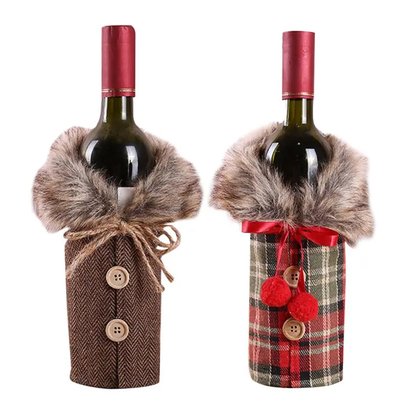 Christmas Outfit Wine Bottle Cover Bag Xmas Party Dinner Table Decor