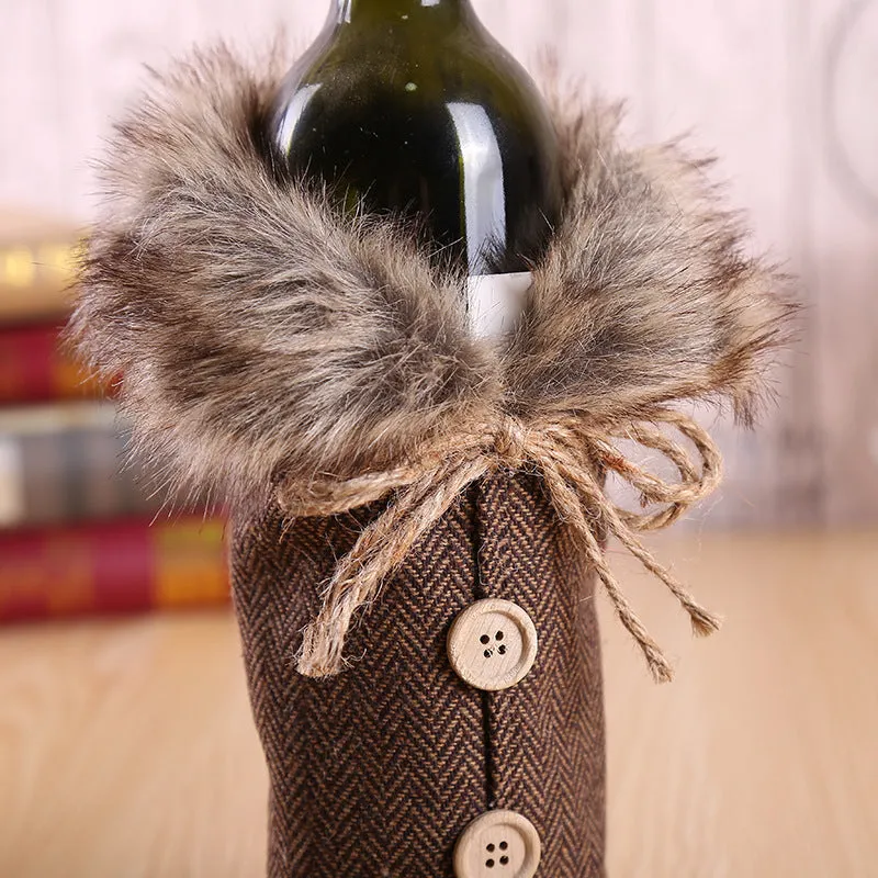 Christmas Outfit Wine Bottle Cover Bag Xmas Party Dinner Table Decor