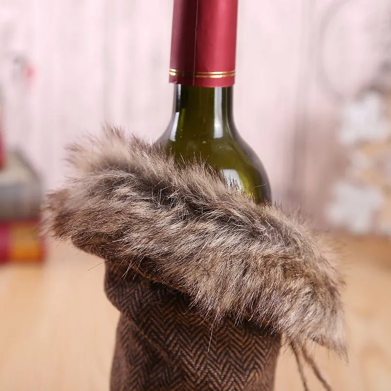 Christmas Outfit Wine Bottle Cover Bag Xmas Party Dinner Table Decor