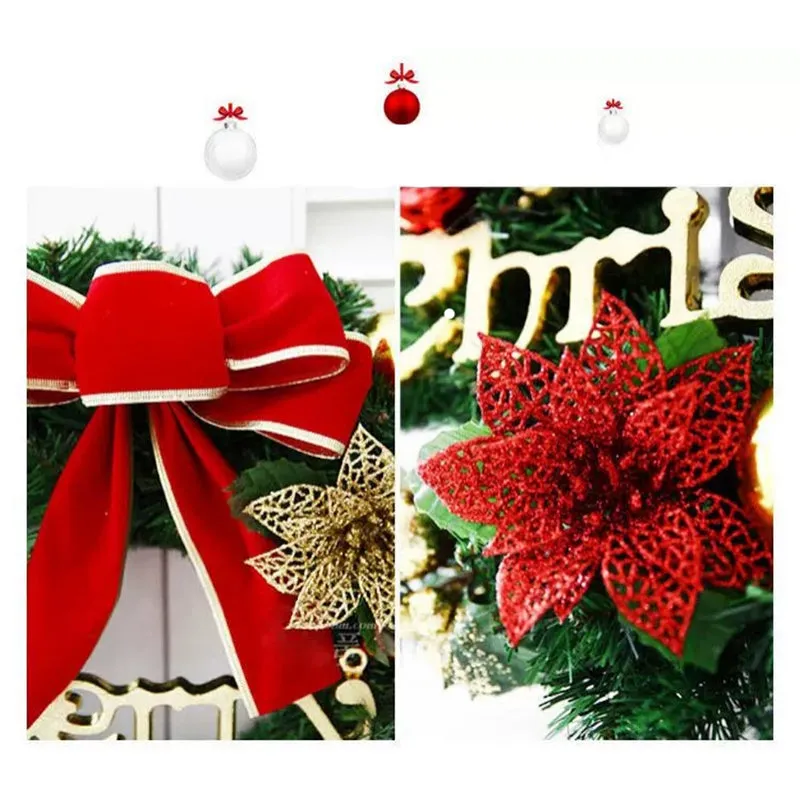 Christmas Rattan Wreath for Front Door Hanging 30CM Garland Xmas Decoration