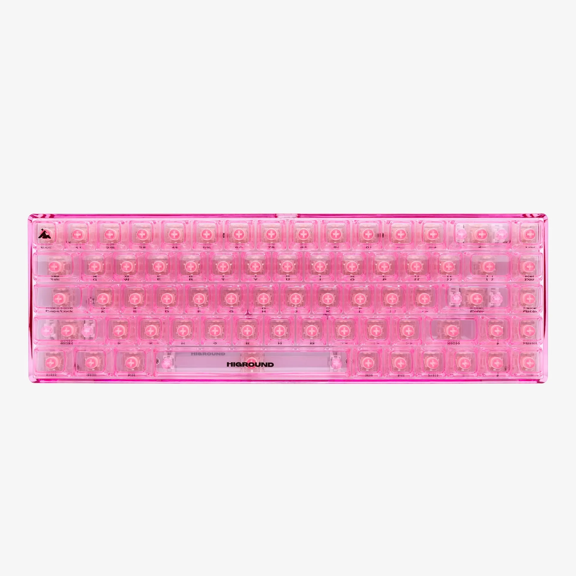 CLEAR ROSE QUARTZ Basecamp 65 Keyboard (Honey V2 Switch)