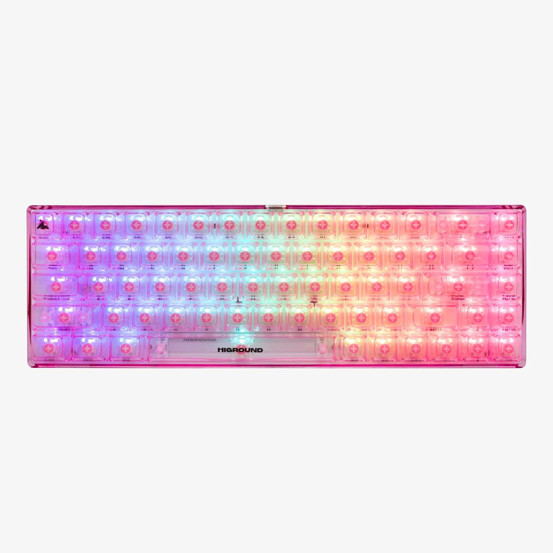 CLEAR ROSE QUARTZ Basecamp 65 Keyboard (Honey V2 Switch)