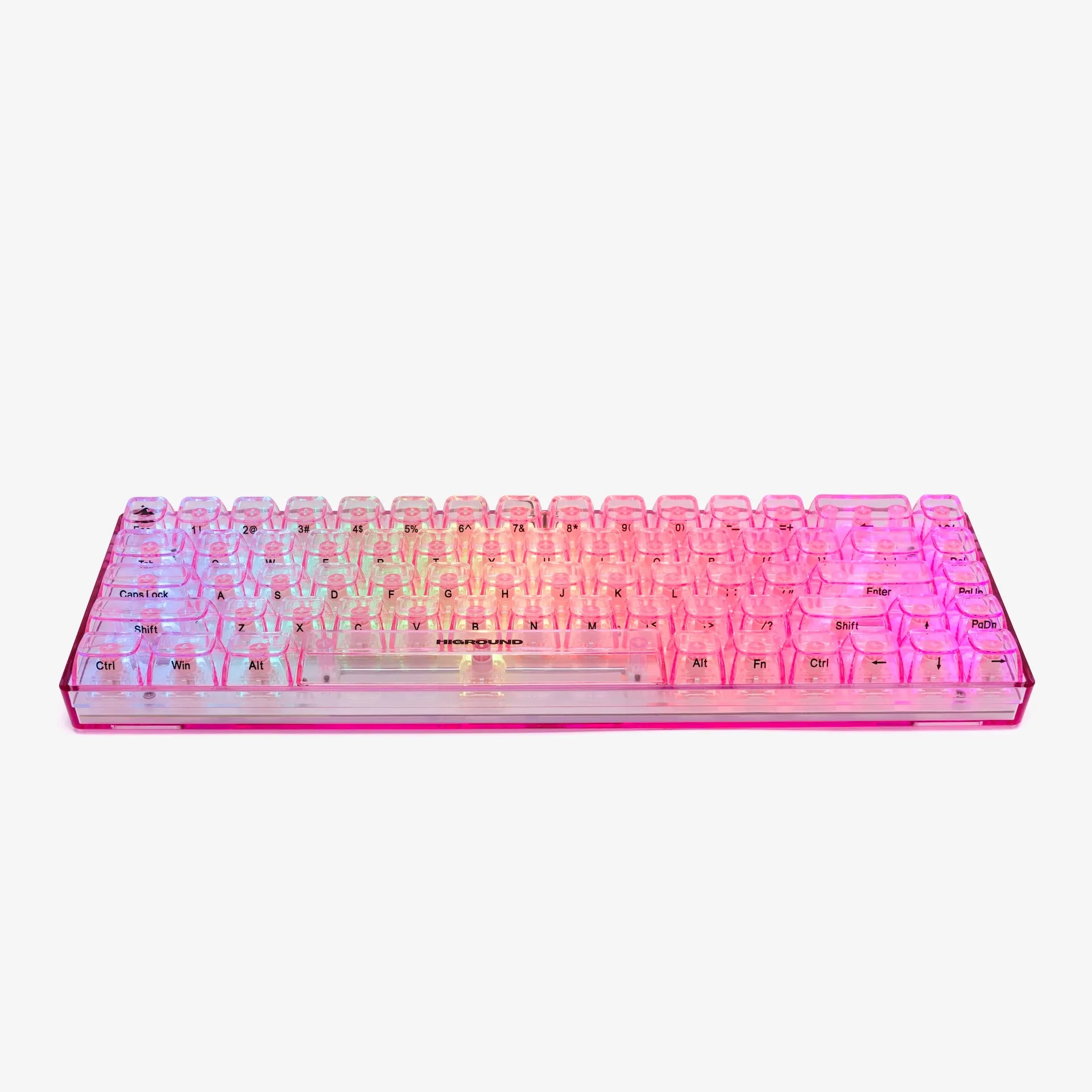 CLEAR ROSE QUARTZ Basecamp 65 Keyboard (Honey V2 Switch)