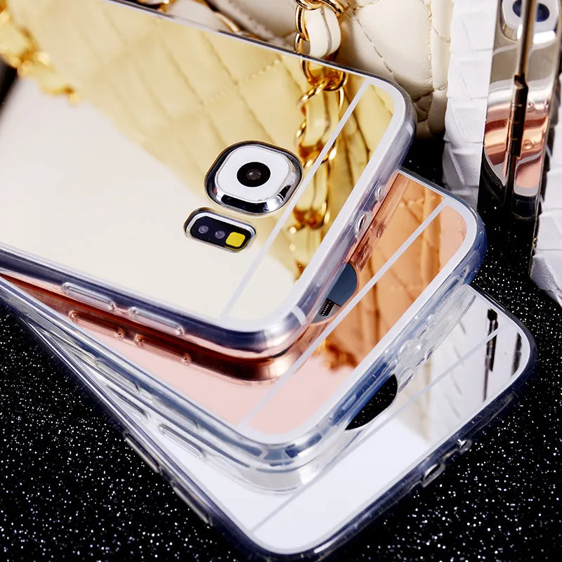 Clear Silicon TPU Mirror Case For Samsung Galaxy S6 S6 Edge / S6 Edge Plus / S7 S7Edge Case Luxury Ultra Thin Cover