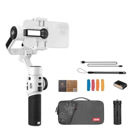 [CLEARANCE] Zhiyun SMOOTH 5S Combo 3-Axis Gimbal Stabilizer with Detachable Tripod, Bluetooth 4.2, Type-C, 2-Hour PD Charging, Quick-Switch Mode and Mobile App Support (White, Gray)