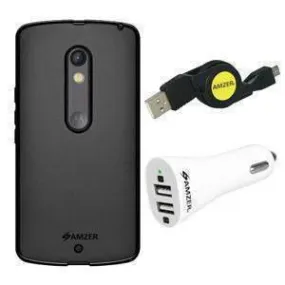 Combo Pack 1 Black TPU, 1 Micro USB Cable, 1 Dual USB Car Charger