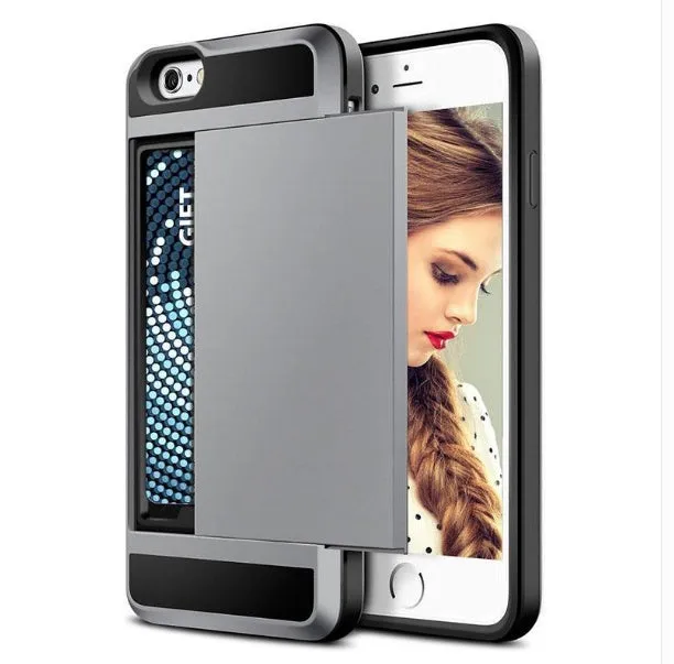 Compatible with Apple, Sliding Card Holder Phone Case (iPhone)