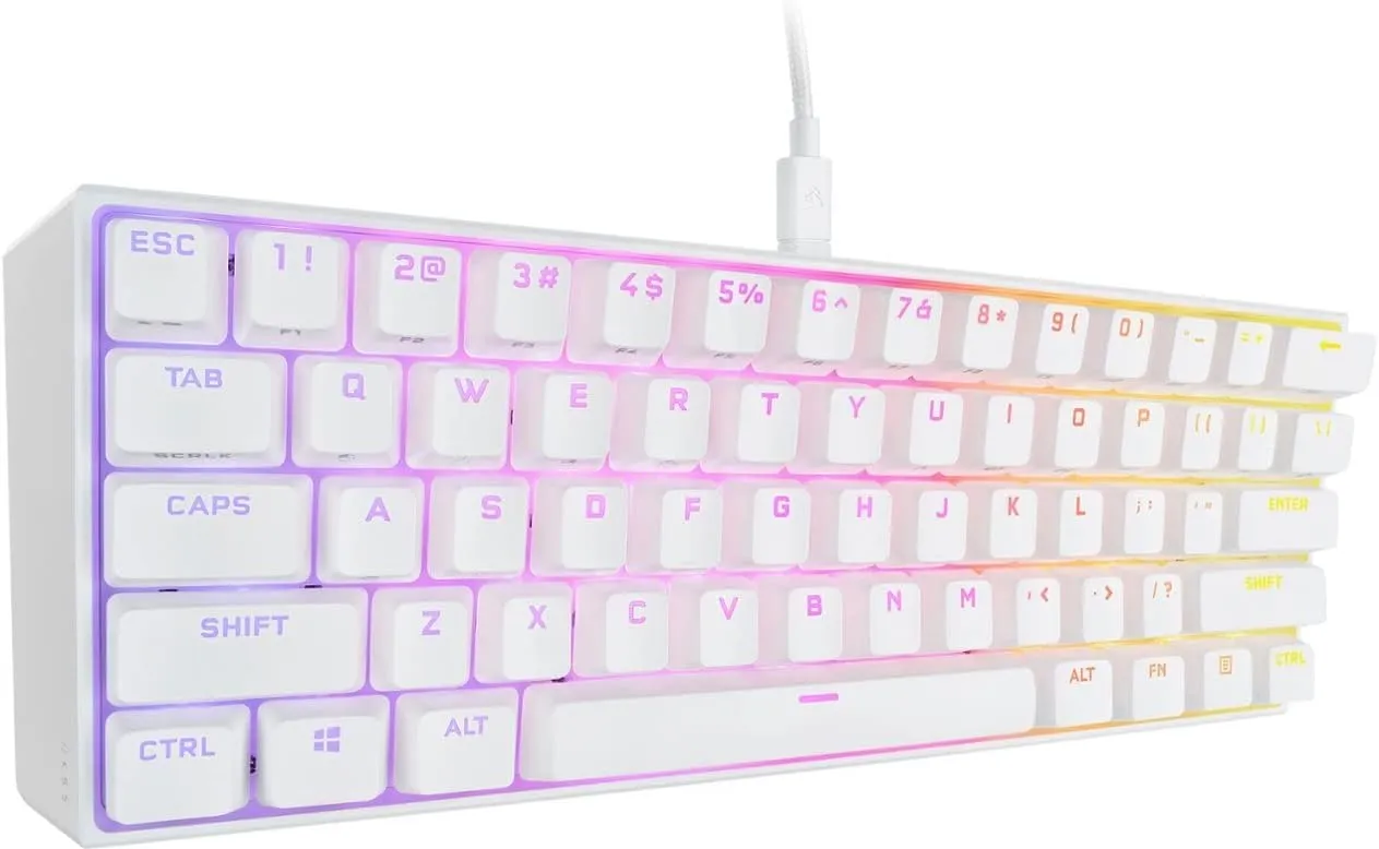 Corsair K65 RGB MINI 60% Mechanical Gaming Keyboard - CHERRY MX SPEED - White CH-9194114-NA