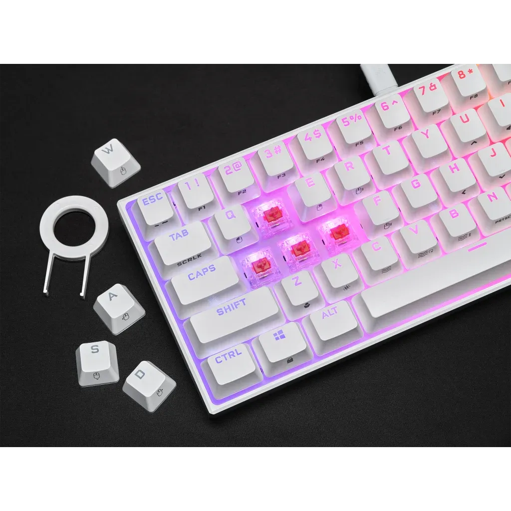 Corsair K65 RGB MINI 60% Mechanical Gaming Keyboard - CHERRY MX SPEED - White CH-9194114-NA