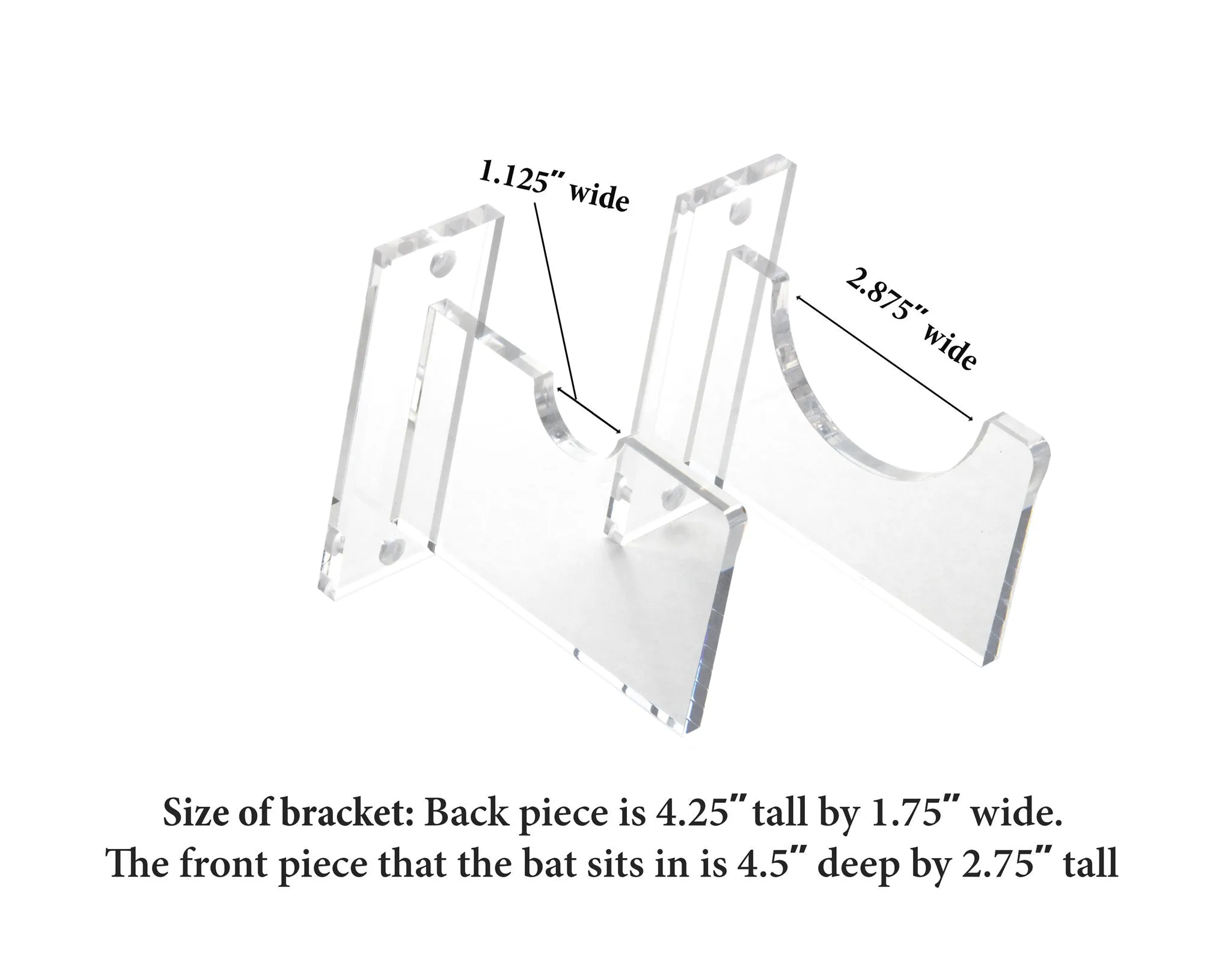 Cricket Bat Clear Wall Mounts Bracket for Horizontal Display