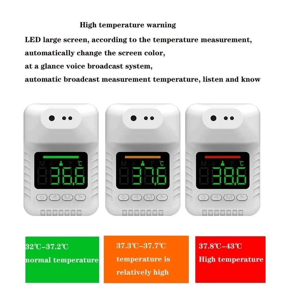 CRONY K3X Automatic sensing wall thermometer Non-contact Infrared Thermometer Automatic Digital Temperature Measurement Fever LCD