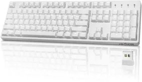 Custom Built White VM02WS Hotswap Wireless 2.4ghz Full Size 104 key Mechanical Keyboard