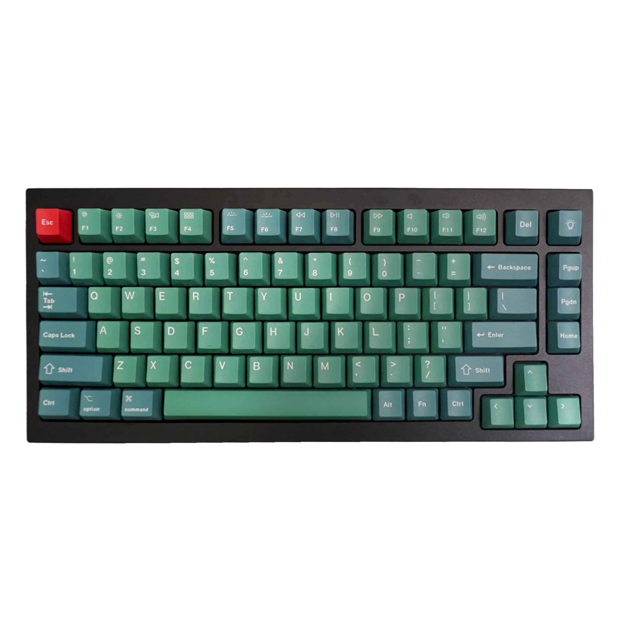 Custom Q1 QMK Mechanical Keyboard (Q1 Carbon Black)( Forest Keycap)