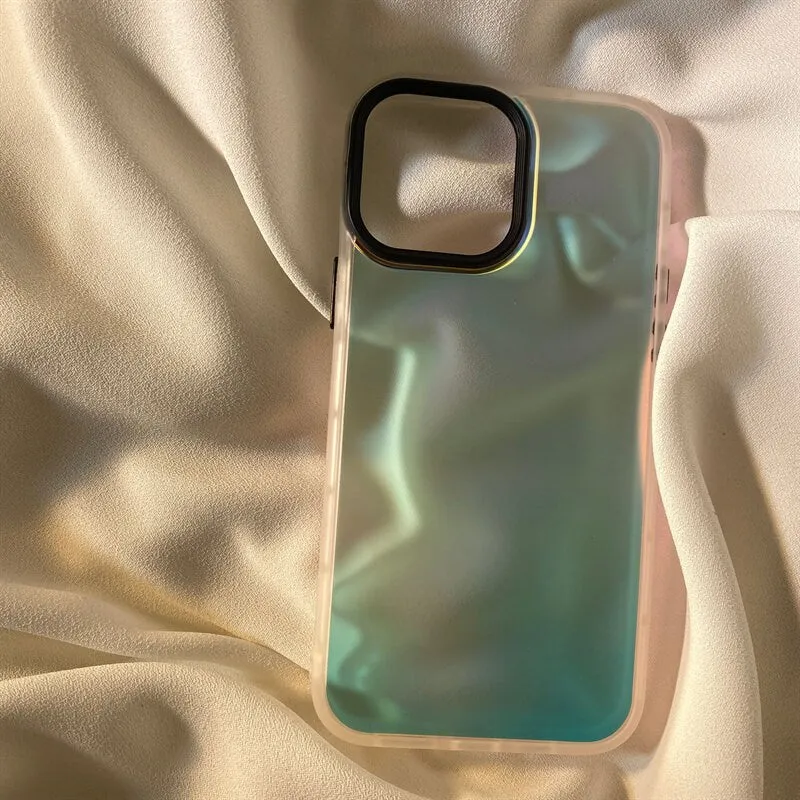 Cute Minimalist Gradient Holographic Clear Design Protective Shockproof iPhone Case for iPhone 11 12 13 14 Pro Max Case