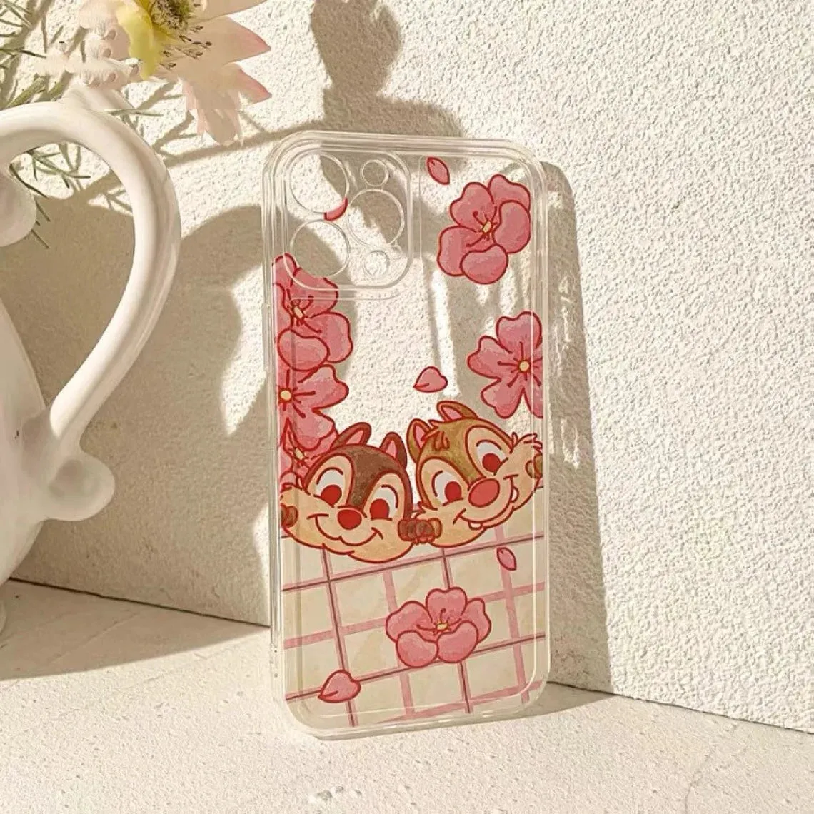 Cute Squirrel Clip Dale with Flowers iPhone Case 6 7 8 PLUS SE2 XS XR X 11 12 13 14 15 Pro Promax 12mini 13mini