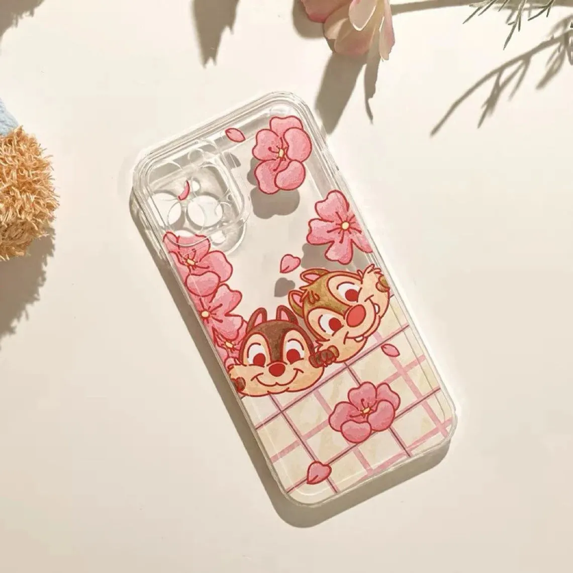 Cute Squirrel Clip Dale with Flowers iPhone Case 6 7 8 PLUS SE2 XS XR X 11 12 13 14 15 Pro Promax 12mini 13mini