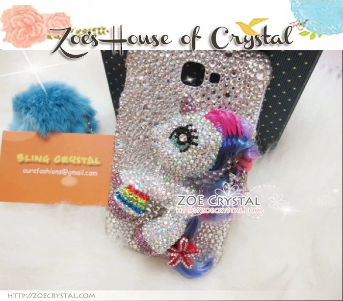 Czech/ Swarovski My Little Pony or Unicorn  BLING Crystal 3D Cell Phone Case