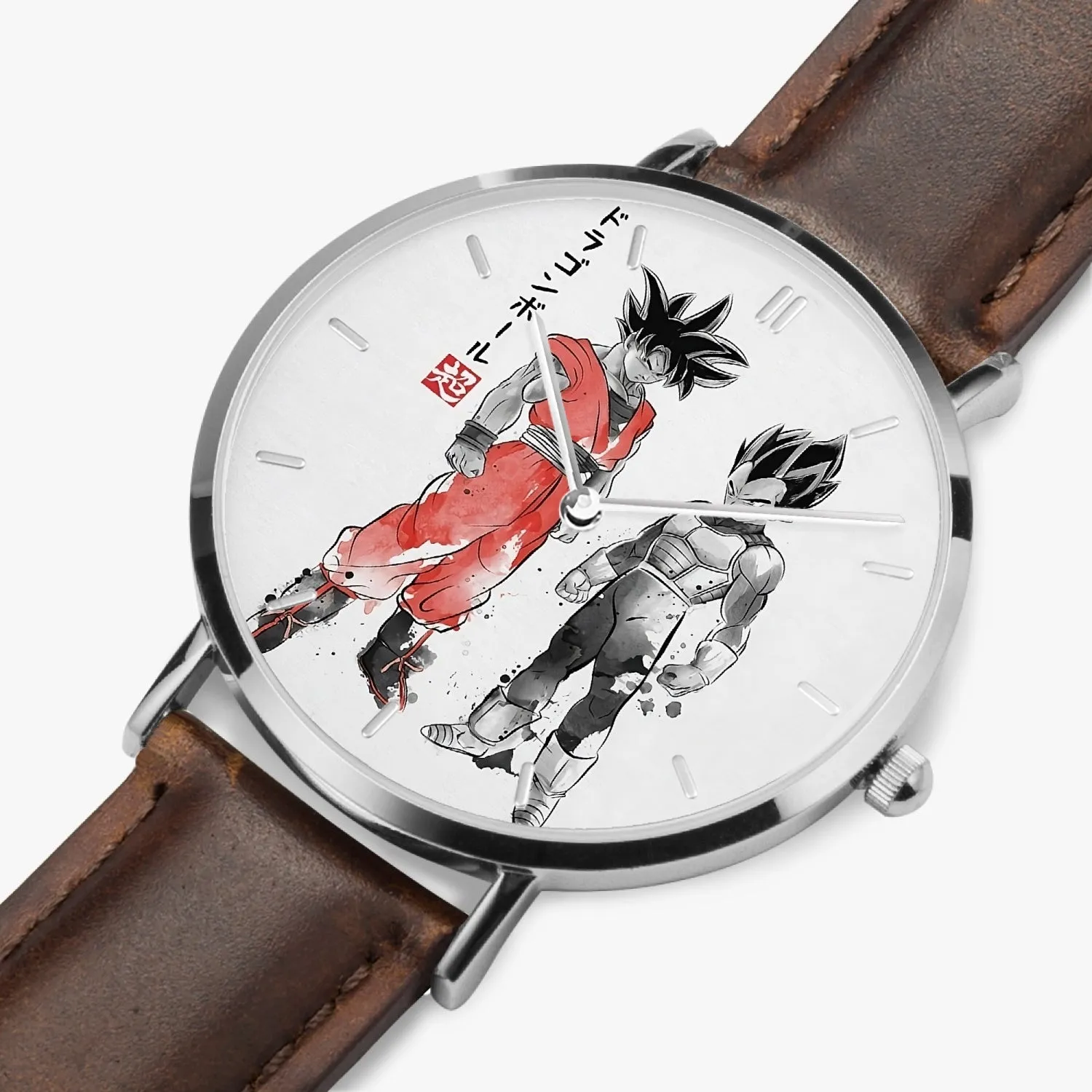 DBZ-Store Cool Goku And Vegeta Posing Dragon Watercolor Watch