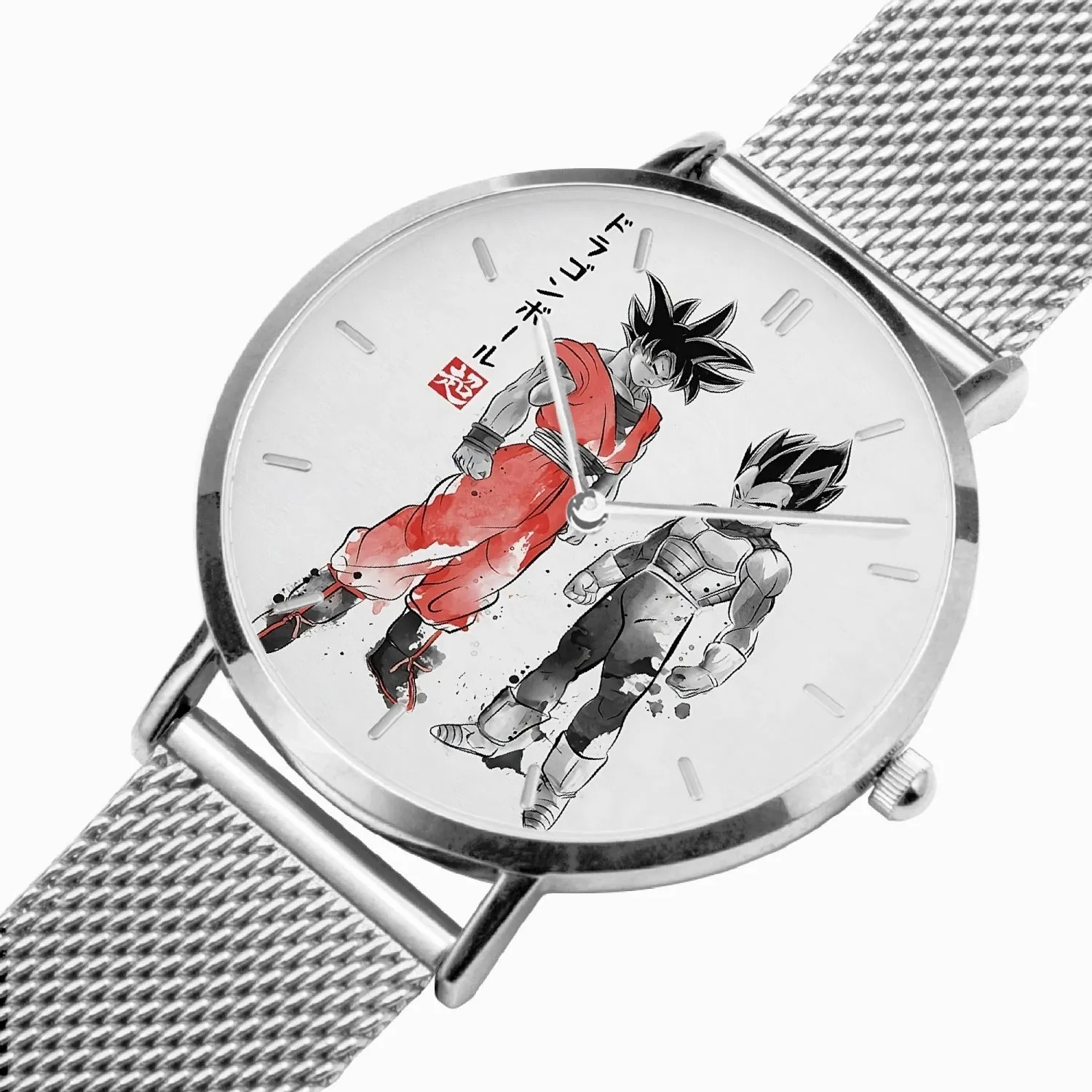 DBZ-Store Cool Goku And Vegeta Posing Dragon Watercolor Watch