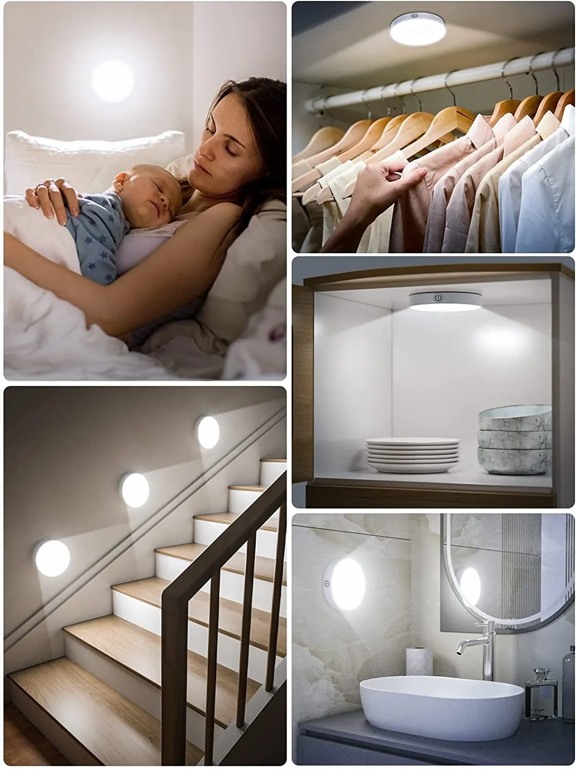 Dimmable Touch Light | WILLED Buit-In 1000Mah Large Battery Rechargeable LED Tap Lights | Magnet Stick on Closet Light | Portable LED Puck Night Lights for Cabinet, Wardrobe, Counter, Kitchen, Bedroom