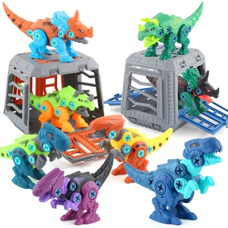 Dinosaur Building Kit with Screwdriver Storage Cage Toys