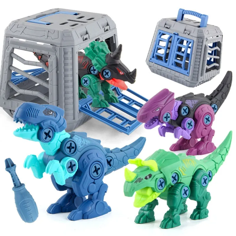 Dinosaur Building Kit with Screwdriver Storage Cage Toys