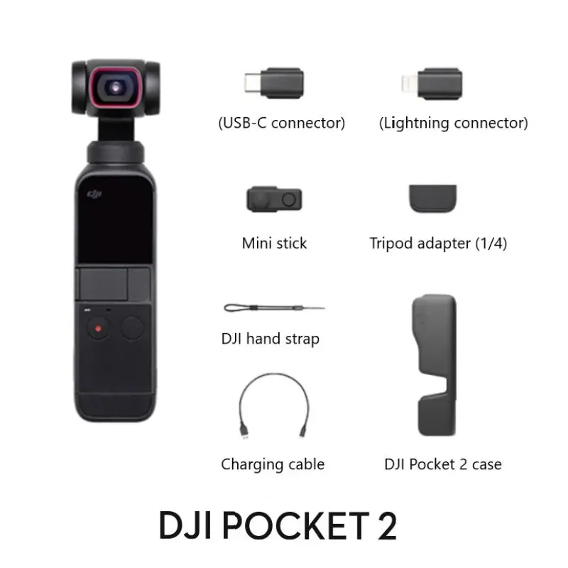 DJI Pocket 2 - Handheld 3-Axis Gimbal Stabilizer with 4K Camera 64MP Photo  ActiveTrack