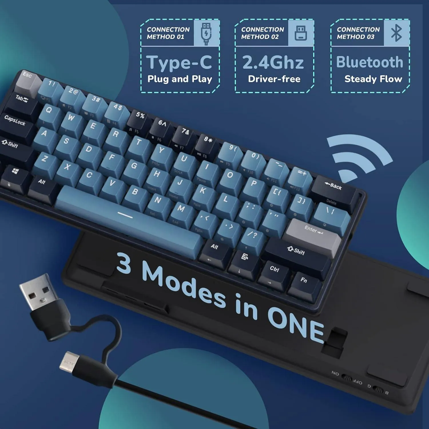 DK61 RGB Mechanical keyboard Wireless & Wire