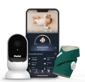 Dream Duo - Smart Portable Video Baby Monitor - HD Video Camera   Sock with Heart Rate, AVG Oxygen Tracker - Deep Sea Green