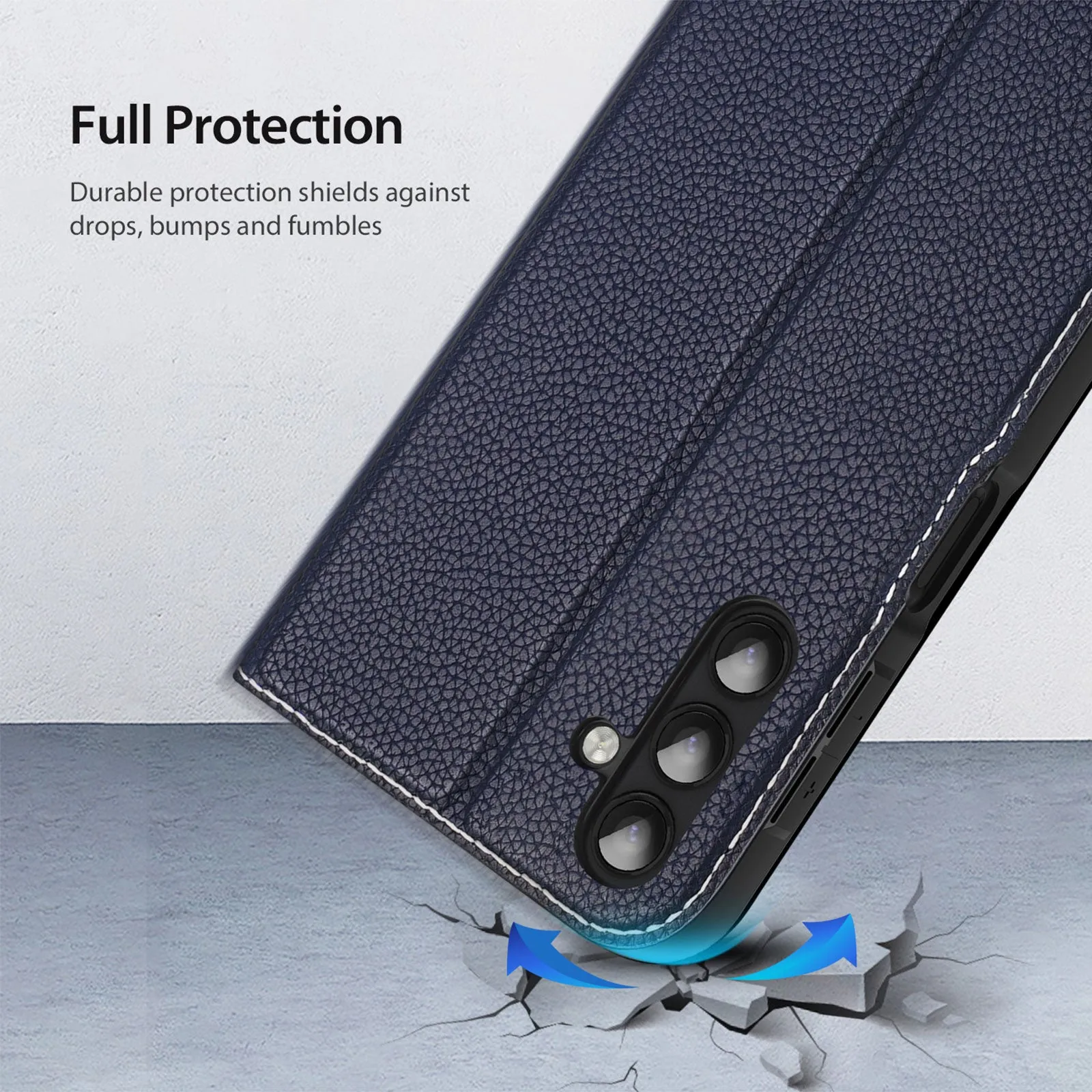 DUX DUCIS Skin X2 Tough Rugged Flip Wallet Case for Samsung Galaxy A14 5G - Blue