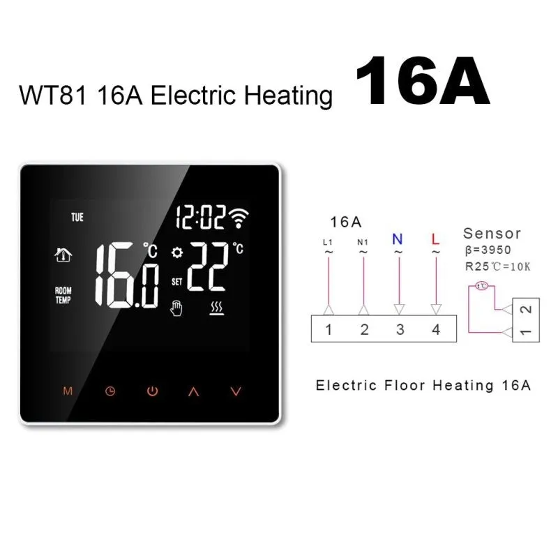 Electric water boiler LCD Temperature controller by Tuya | WiFi smart thermostat 110-230V AC 50/60 Hz