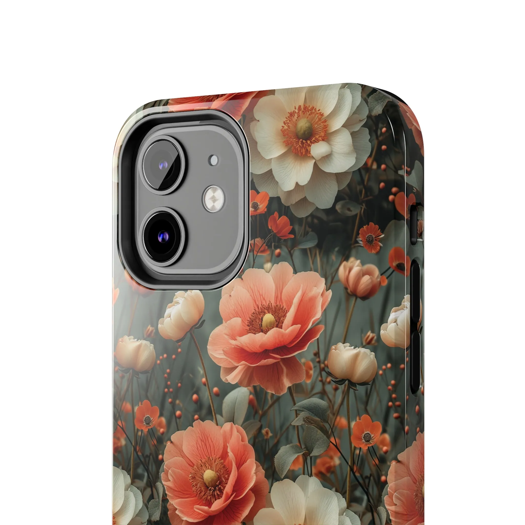 Elegant Peach Flowers Protective Cover, Botanical Garden design Tough Phone Case compatible with a large variety of iphone models