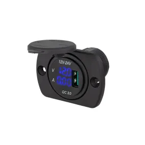 Equipt 29mm Panel Mount USB   Volt Meter