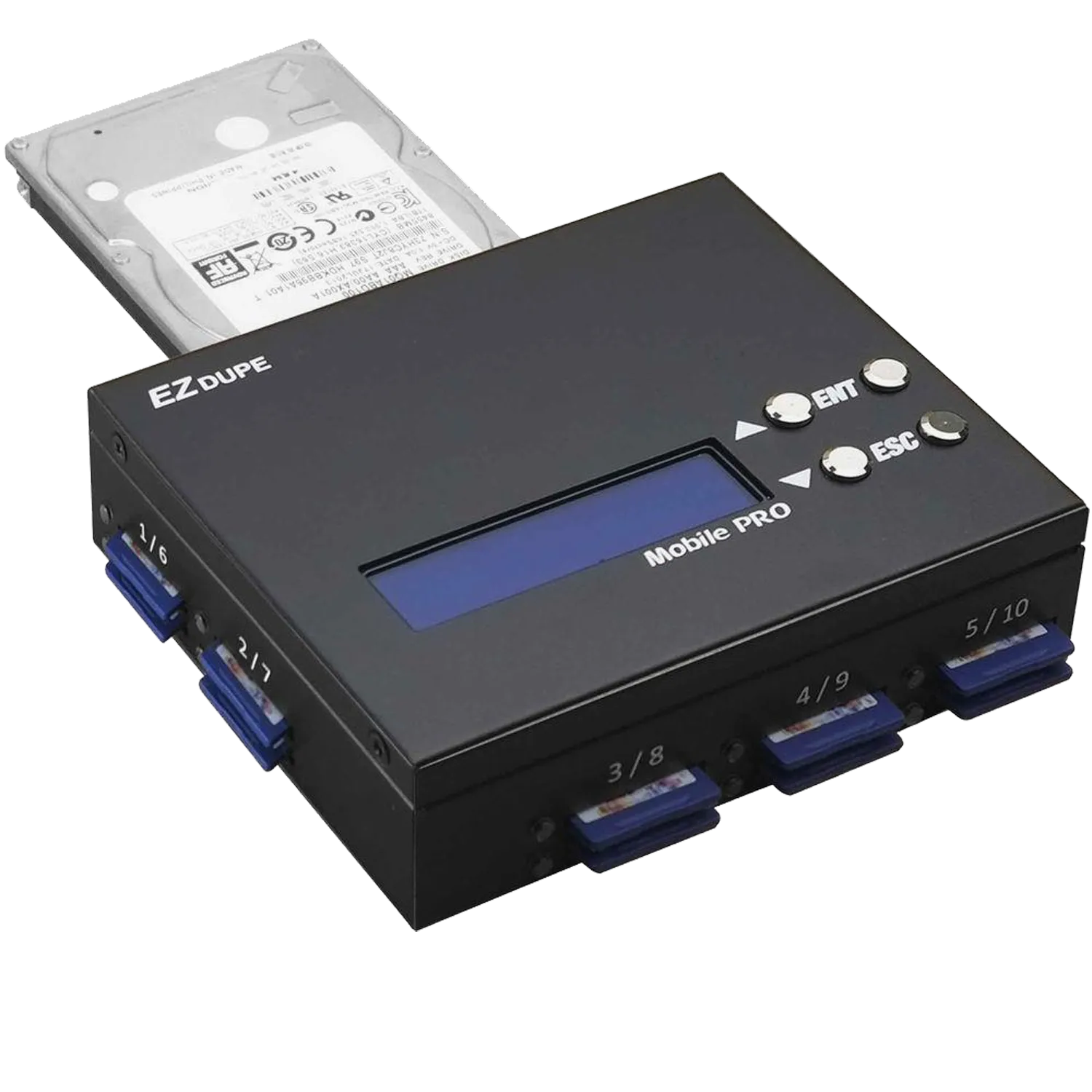 EZ Dupe 1 to 9 SD Duplicator / SSD & 2.5" HDD Disk Image to SD Transfer (Mobile Pro - SD Version)