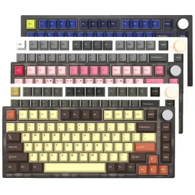 Feker IK75 Pro 3 Mode Wireless 75% Gasket Mechanical Keyboard Black White hotswap RGB 2.4G BT GJ keycaps dim light BOW sakura  samurai