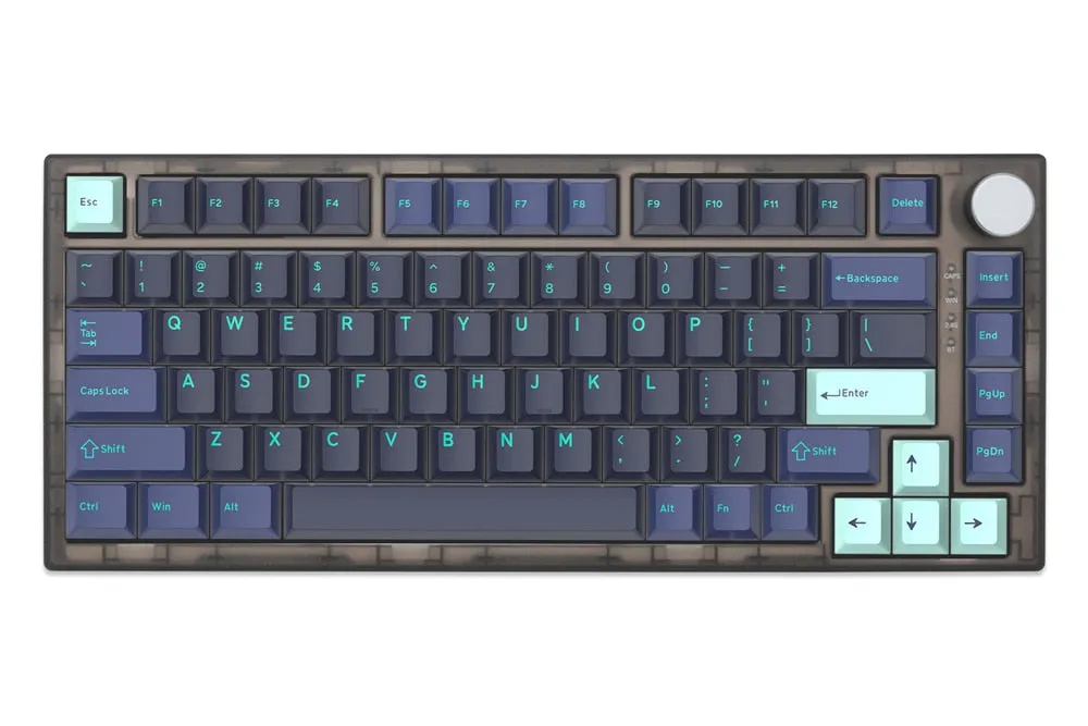 Feker IK75 Pro 3 Mode Wireless 75% Gasket Mechanical Keyboard Black White hotswap RGB 2.4G BT GJ keycaps WOB Apollo Ocean Blue