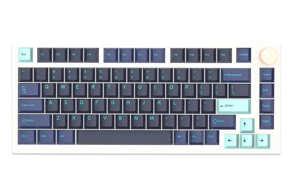 Feker IK75 Pro 3 Mode Wireless 75% Gasket Mechanical Keyboard Black White hotswap RGB 2.4G BT GJ keycaps WOB Apollo Ocean Blue