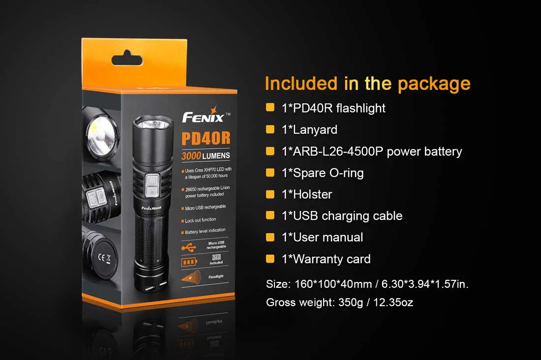 Fenix PD40R USB Rechargeable LED Flashlight