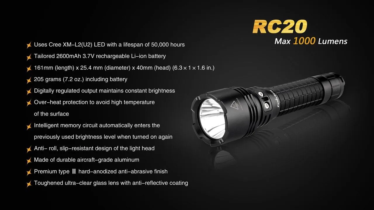 Fenix RC20 XM-L2 U2 Rechargable LED