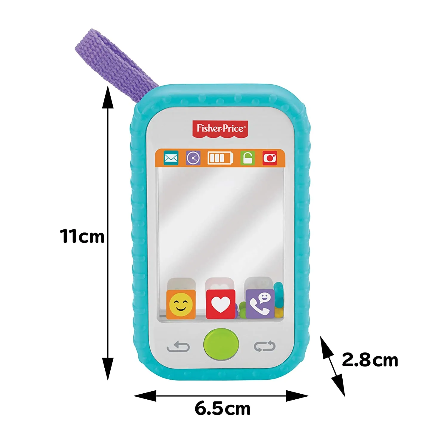 Fisher-Price Selfie Fun Phone, Baby Rattle, Mirror and Teething Toy