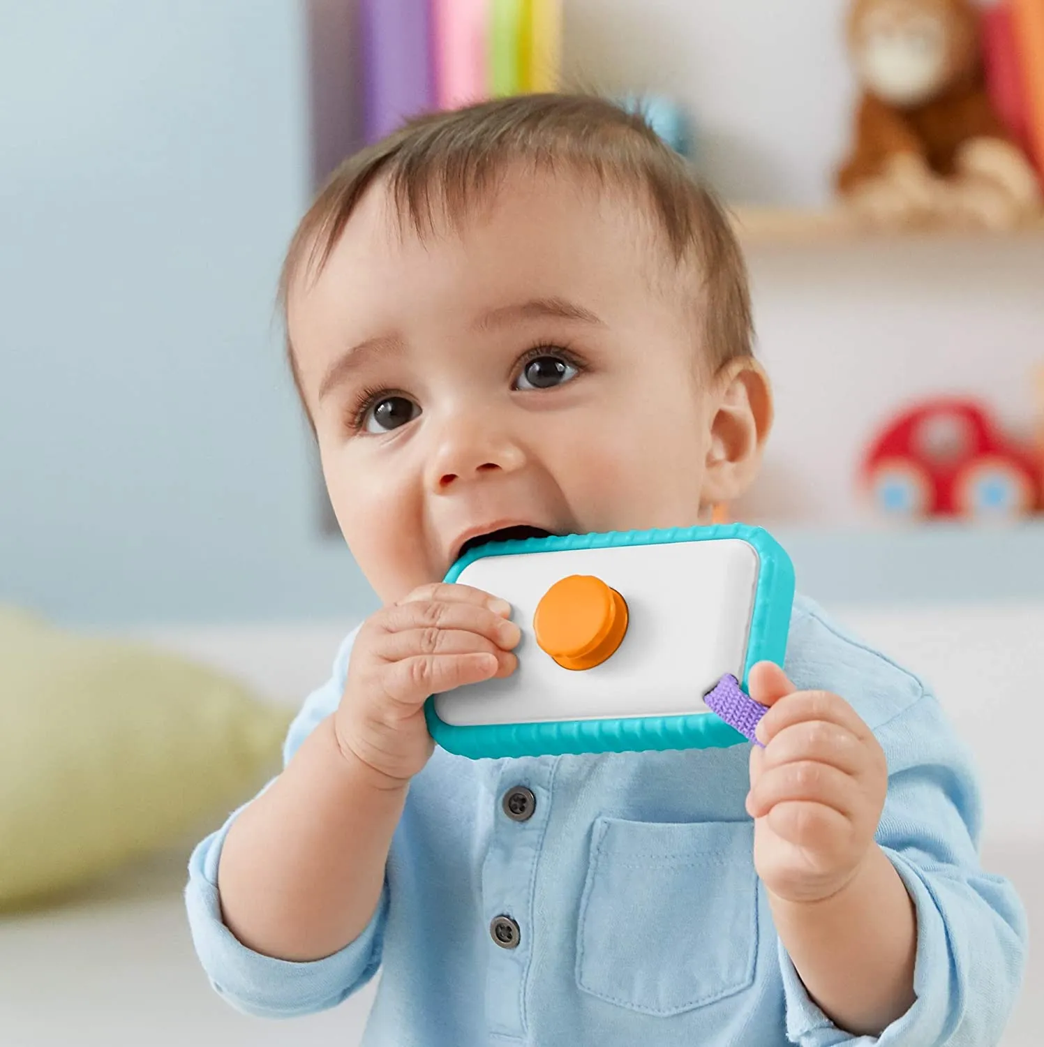 Fisher-Price Selfie Fun Phone, Baby Rattle, Mirror and Teething Toy