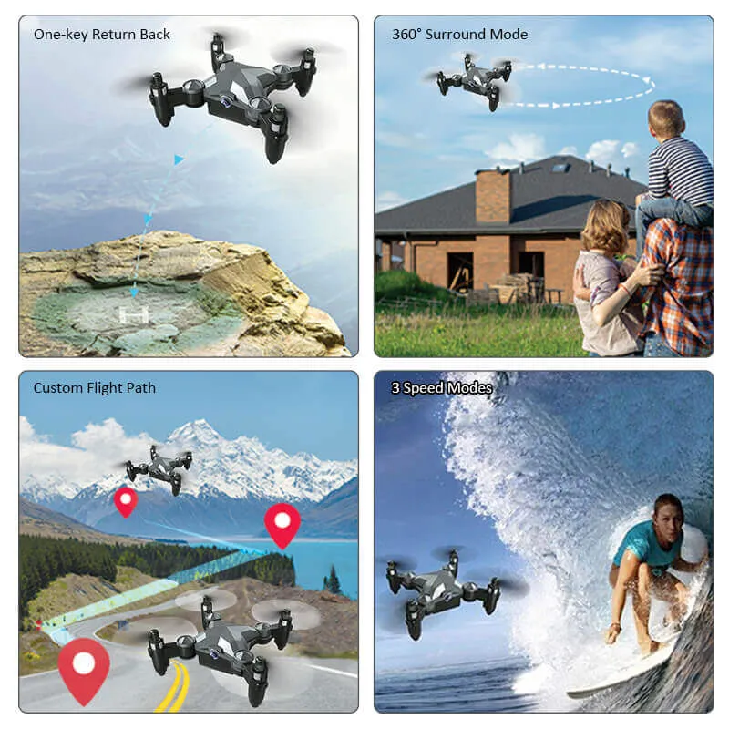 Foldable RC Drone With Camera 720P HD Mini Camera Drone Quadcopter For Kids