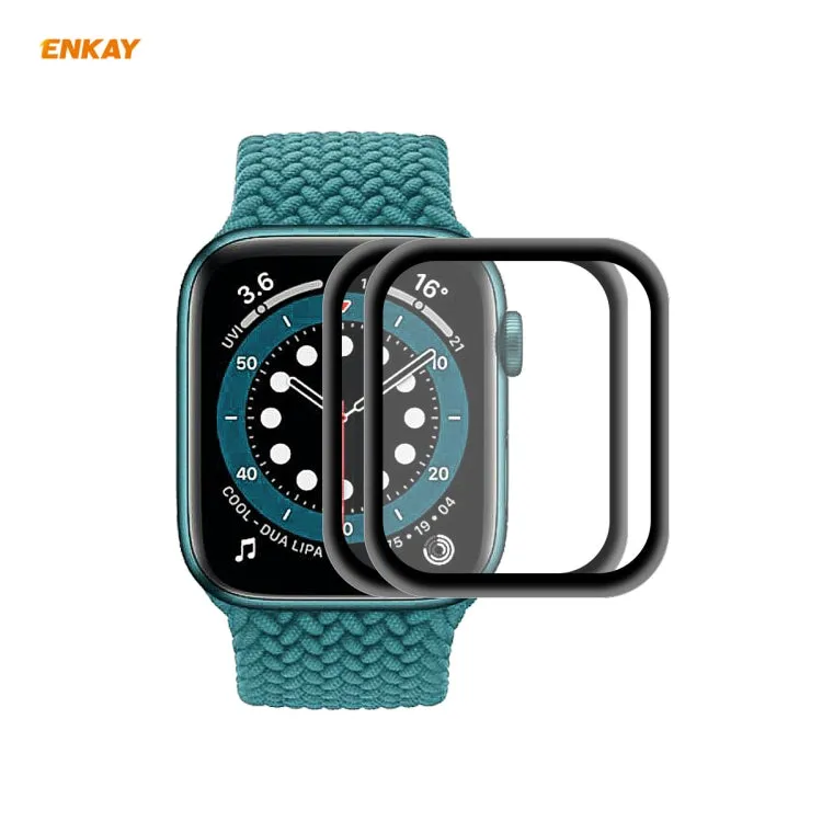 For Apple Watch 6/5/4/SE 40mm 2 PCS ENKAY Hat-Prince 3D Full Screen Soft PC Edge   PMMA HD Screen Protector Film