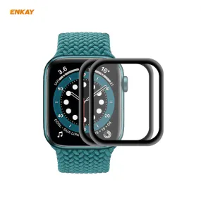 For Apple Watch 6/5/4/SE 40mm 2 PCS ENKAY Hat-Prince 3D Full Screen Soft PC Edge   PMMA HD Screen Protector Film