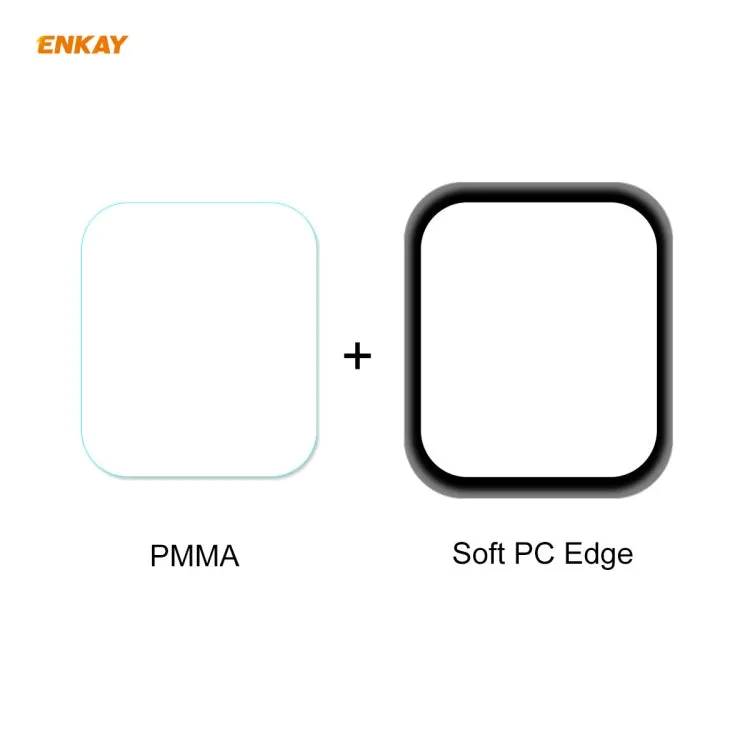 For Apple Watch 6/5/4/SE 40mm 2 PCS ENKAY Hat-Prince 3D Full Screen Soft PC Edge   PMMA HD Screen Protector Film