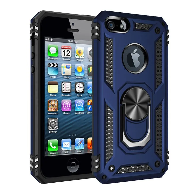 For iPhone 5 Case Hard PC   Soft TPU Shockproof Back Cover For iPhone 5s Cover Stand Ring Case For iPhone 5 5s SE Phone Case