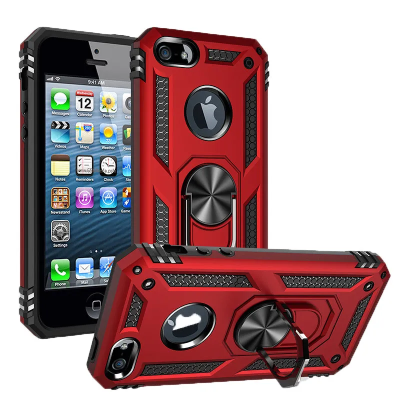 For iPhone 5 Case Hard PC   Soft TPU Shockproof Back Cover For iPhone 5s Cover Stand Ring Case For iPhone 5 5s SE Phone Case